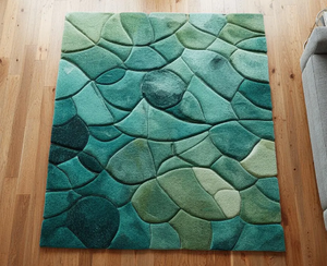 Alfombra de lana hecha a mano con mechones de musgo, de alta calidad, con diseño moderno, ecológica, para sala de estar, habitaciones infantiles, hoteles y oficinas. - Product Image 1