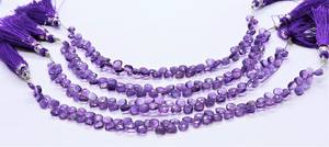 Perles de pierres précieuses en améthyste naturelle africaine facettée en forme de cœur, 5-5,5 mm, 7 pouces, vente en gros - Product Image 6