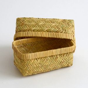 Boîte à pâtisserie artisanale en bambou naturel avec couvercle, offre promotionnelle, emballage pour bento, boîtes de rangement - Product Image 1
