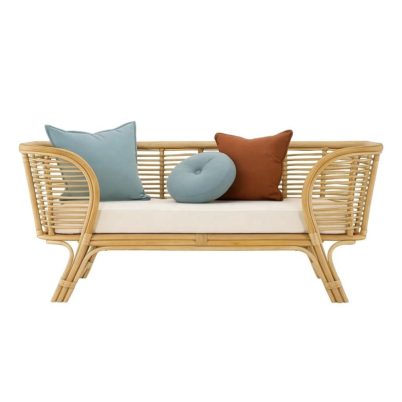 Luxury Modern Handwoven Natural Rattan Sofa