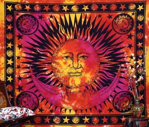 Tapiz Psicodélico Bohemio Hippie, Tapiz Decorativo Indio para Colgar en la Pared, Cubrecama para Dormitorio, Sala de Estar y Habitación - Product Image 1
