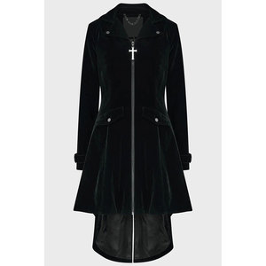 Chaqueta de terciopelo negro gótico para mujer, estilo victoriano, steampunk, medieval, abrigo de vampiro - Product Image 1