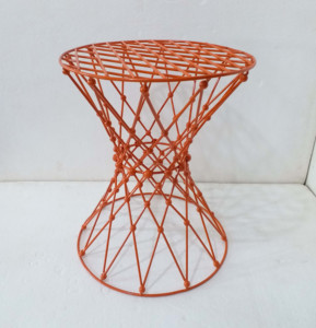 Tabouret rond décoratif de jardin, décoration pour l'intérieur et l'extérieur, Table au bout, noir - Product Image 4