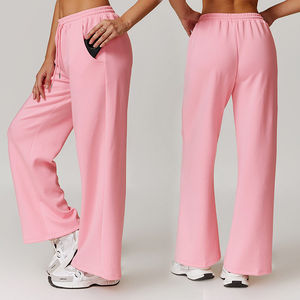 Pantalon de jogging taille haute à jambe large pour femme, coupe ample amincissante, idéal pour les sports d'extérieur automne-hiver - Product Image 1