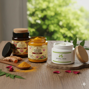 ชุดผลิตภัณฑ์ดูแลผิวหน้าอายุรเวท EARTH'S SOUL AYURVEDA ประกอบด้วยครีมบำรุงผิวขมิ้นธรรมชาติในขวดสำหรับใช้ทุกวัน และยูบตัน - Product Image 3