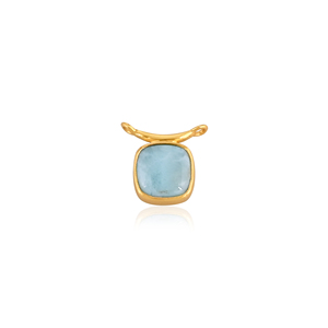 Pendentif en argent sterling 925 avec pierre précieuse Larimar naturelle, bijoux fins faits à la main - Product Image 1