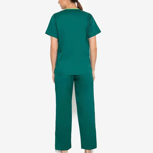 Nouvelle tenue d'infirmière tendance pour femmes, ensembles d'uniformes médicaux pour le personnel hospitalier, blouses d'infirmière bordeaux, hauts d'uniformes d'infirmière à col en V - Product Image 2