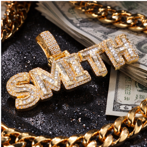 Trendy Hip Hop Custom 10k Rose Gold Iced Block Letter <b>Initial</b> Name Lab Grown Diamond Charms Luxury Pendant <b>Necklace</b>-Party Gifts - Product Image 3