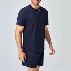 ชุดเซ็ตเสื้อยืดแขนสั้นและกางเกงขาสั้นผู้ชาย ผ้าคอตตอนเทอร์รี่ 100% ระบายอากาศ แห้งเร็ว สไตล์ลำลองสปอร์ต สำหรับฤดูร้อนใหม่  รับสกรีนโลโก้ได้ - Product Image 5