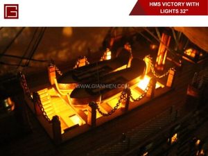 GIA NHIEN CO. LTD Vietnam HMS VICTORY WITH <b>LIGHTS</b> Handmade Wooden Model Ship with LED <b>Lights</b> Maritime Decoration TS0001WL-80 - Product Image 3