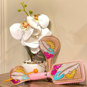 ชุดเครื่องแป้งสำหรับเดินทางสำหรับผู้หญิงแปรงหวีผมแท้แบบพกพาง่ายสไตล์ตะวันตกอเมริกาใหม่ - Product Image 2