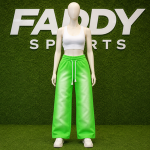 Pantalon de jogging unisexe vert premium personnalisé, coupe ample, en molleton de coton, avec cordon de serrage, style streetwear décontracté, taille oversize - Product Image 2