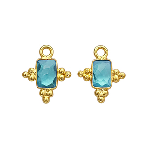 Colgantes de Bisel Rectangular de Cuarzo Topacio Azul de 5x3mm, Chapados en Oro, para Joyería de Piedra de Nacimiento y Fabricación de Pendientes, Proveedores - Product Image 1