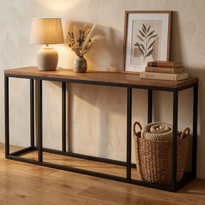 Table console moderne en bois recyclé de qualité supérieure, avec structure en métal robuste, écologique et durable, prix d'usine en gros - Product Image 5