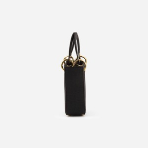 HINDVANTA GLOBAL Custom Black Organic Leather Solid Color <b>Mini</b> <b>Tote</b> <b>Bag</b> Chains Open Closure Portable Women Daily Use Travel - Product Image 2