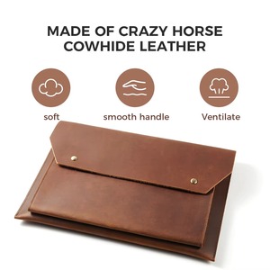 Vente en gros de sacs pour ordinateur portable en cuir véritable de haute qualité, durables, vintage, avec logo personnalisé, pour MacBook Air Pro 13 pouces - Product Image 2