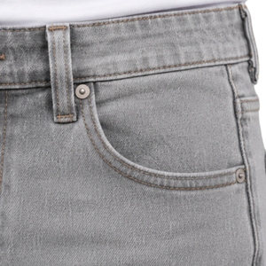 <b>Light</b> Grey Mens Straight Leg Denim Jeans Regular Fit Washed Casual Streetwear Five Pocket Fashion <b>Trousers</b> Classic Denim Pants - Product Image 6