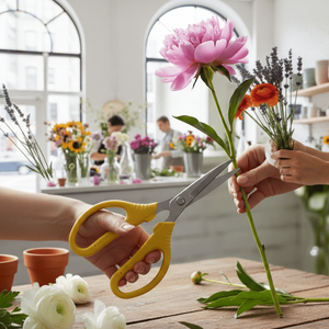 Ciseaux de jardin professionnels pour fleurs, 7 pouces, avec poignée antidérapante, lames en acier à haute teneur en carbone, poignées en plastique et caoutchouc, OEM disponible - Product Image 1