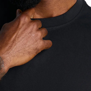 Mens <b>Plain</b> <b>Black</b> Cotton <b>T</b> <b>Shirt</b> Regular Fit Short Sleeve Casual Crew Neck Soft Comfortable Everyday Streetwear Summer 220g Front - Product Image 5