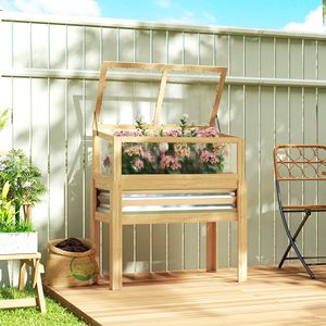 Fioriera Rialzata con Mini Serra, Vaso da Giardino Elevato con Gambe e Rivestimento per Fiori e Verdure, Vassoi e Coperchi per Semina - Product Image 2