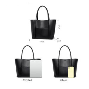 Sac fourre-tout en cuir de vachette véritable grande capacité pour femme, sac à bandoulière de luxe fait main pour femme - Product Image 5
