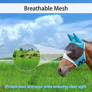 Couvre-mouches pour chevaux de qualité supérieure avec protection intégrale du visage et des oreilles en maille, répulsif anti-moustiques, disponible au prix de gros au Pakistan - Product Image 5