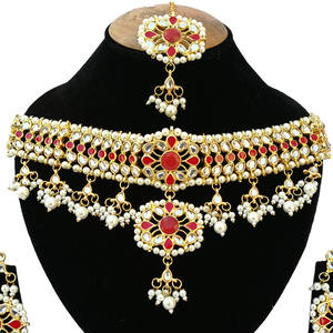 ชุดเครื่องประดับเจ้าสาวอินเดียแบบคลาสสิกชุบทองคำคุณภาพสูง ดีไซน์รูปพระจันทร์ประดับเพชรซิร์คอน สำหรับงานหมั้น งานแต่งงาน และงานเลี้ยง  ทันสมัยสำหรับผู้หญิง - Product Image 2