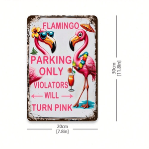 CIFbuy Plaque en aluminium rétro amusante Flamant rose 8x12 pouces (20.3x30.5cm) pour TikTok et service de retrait Temu - Product Image 2