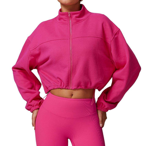 Women's Winter Warm Sports <b>Coat</b> Casual Loose Stand Collar <b>Cardigan</b> Long Sleeve Zipper Jacket Top for Running Fitness Hoodie <b>Coat</b> - Product Image 5