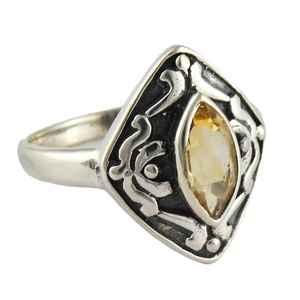 Awesome Design <b>Citrine</b> 925 Sterling Silver <b>Rings</b> Bohemian Style Bezel Set Third Party Certified Unisex Jewelry for Engagement - Product Image 1