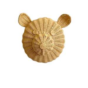 Tête de renne suspendue en rotin pour chambre d'enfant, décoration murale en osier pour chambre de bébé, tête d'animal en osier pour chambre de tout-petit, Noël - Product Image 5