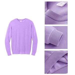 เสื้อสเวตเชิ้ตคอกลมสีม่วงสำหรับผู้ชาย ทรงปกติ สีพื้น ผ้าถัก สวมใส่สบายๆ สำหรับฤดูใบไม้ร่วง - Product Image 4