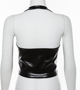 Top de Cuero de Diseño para Mujer, Chaleco Corto sin Mangas de Cuero Genuino de Lujo Personalizado, Ropa de Moda de Alta Gama - Product Image 4