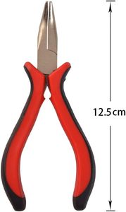 คีมต่อผมแบบโค้งงอ สีแดงดำ ด้ามจับโลหะ ยาว 12.5 ซม. สำหรับติดตั้งและถอดออก - Product Image 2