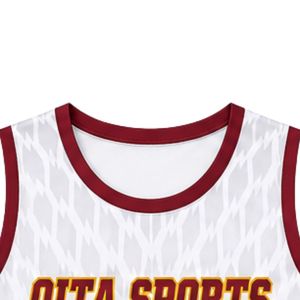 Maillot de lacrosse unisexe blanc et rouge en polyester léger – Tenue de sport athlétique pour entraînement et matchs d'équipe - Product Image 6