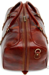 Sac de voyage vintage en cuir unisexe avec fermeture éclair, grande capacité, pour les voyages quotidiens, marron, poignée souple, sangle réglable - Product Image 4