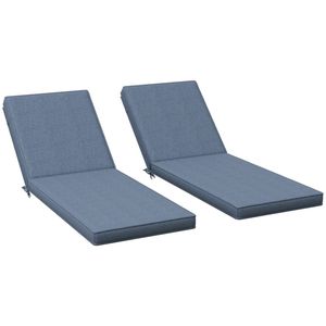 Cuscino Blu Cielo per Sedia da Terrazzo a Due Pezzi, Cuscino di Ricambio per Sedia Relax da Giardino, Solo Cuscini per Esterni - Product Image 5