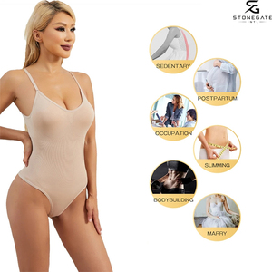 Low MOQ <b>Women's</b> Plus Size Seamless Body Shaper with Breathable Spandex Fabric High Waist Control and Custom Branding Supplier - Product Image 2