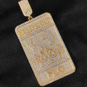 Collar de Plata 925 con Colgante Rectangular de Diamante Cultivado en Laboratorio, Diseño de Billete de Dinero, Estilo Hip Hop, Joyería de Lujo - Product Image 6