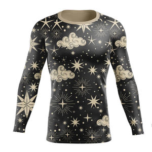 OEM Unisex Men's Long Sleeve MMA <b>Rashguard</b> Sports Shirt Custom Logo Polyester Sublimation Blank Surf Compression Adult Size - Product Image 6