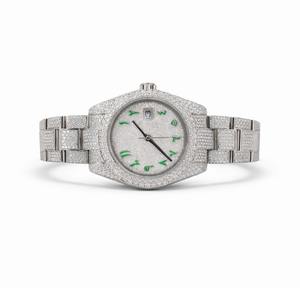 Reloj de Lujo Hip Hop Unisex con Puntero Cuadrado, Moissanita VVS, Movimiento de Cuarzo, Hecho a Mano, Joyería Japonesa, Reloj de Pulsera con Incrustaciones de Diamantes, Estilo Indio - Product Image 1