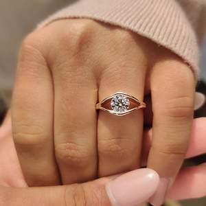 925 Sterling <b>Silver</b> Round Cut VVS1 Moissanite <b>Solitaire</b> Engagement <b>Ring</b> for Women - Product Image 6