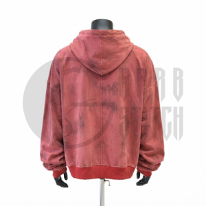 Sudadera con capucha y cremallera personalizada con lavado ácido, estilo oversize vintage, de algodón lavado y felpa, con efecto desgastado, estilo streetwear, OEM ODM de fábrica - Product Image 6