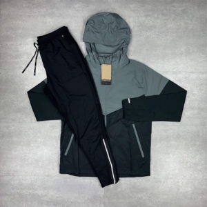 New Stylish Unisex Lightweight Windbreaker <b>Jacket</b> With Drawstring Hooded Autumn Windproof 3pcs Windbreaker Set Streetwear - Product Image 3