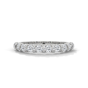 Anillo de Eternidad Completo con Diamantes Baguette Plateados y Piedras Cultivadas en Laboratorio, Elegante Anillo Apilable para Boda o Compromiso, Joyería Fina - Product Image 1
