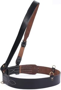 Ceinture croisée classique en cuir marron avec sangle réglable et finition haut de gamme - Product Image 5