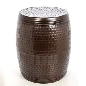 Linea Exports Inc lack Finished Metal <b>Table</b> Stool for Living Room Decoration <b>Round</b> Shape Luxury Texture Design Metal Side - Product Image 6