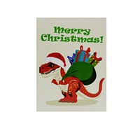 Vente en gros de carte de Noël fait main dinosaure T-Rex 3D design personnalisé pour Noel