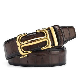 Ceintures en cuir véritable ajustables pour hommes, fabriquées en usine, vente en gros, souples, décontractées, respirantes, avec boucle carrée en alliage robuste - Product Image 4