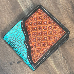 Cartera plegable hecha a mano de cuero genuino con bolsillo para monedas, compartimento con cremallera y ranuras para tarjetas de crédito, carteras compactas de diseño duradero - Product Image 5